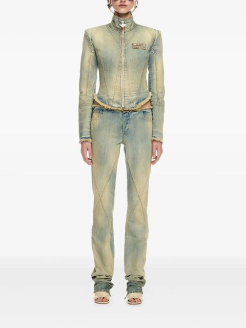 Off-White crossover seam frayed jeans - Blue - zdjęcie produktu nr 2