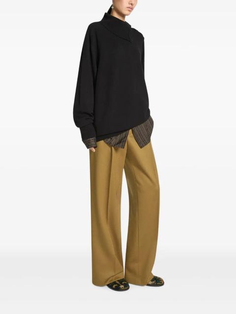 DRIES VAN NOTEN funnel-collar cashmere sweater - Black