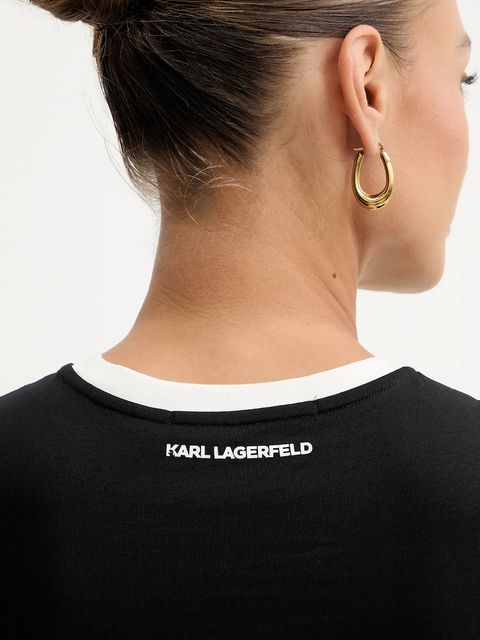 Karl Lagerfeld t-shirt bawełniany IKON damski kolor czarny A3W17078