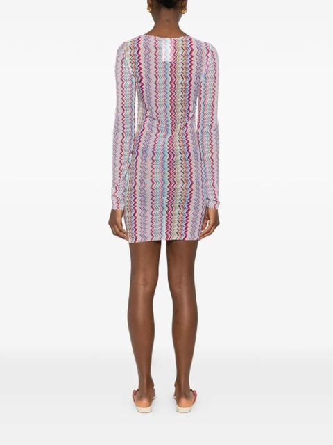 Missoni chevron-pattern mini dress - White
