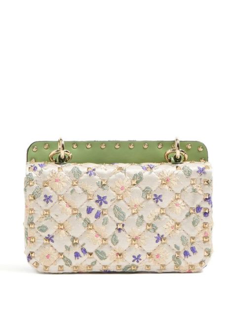 Valentino Garavani small Rockstud Spike jacquard shoulder bag - Neutrals