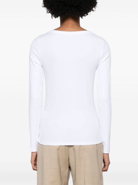 TOTEME scoop-neck fine-ribbed T-shirt - White