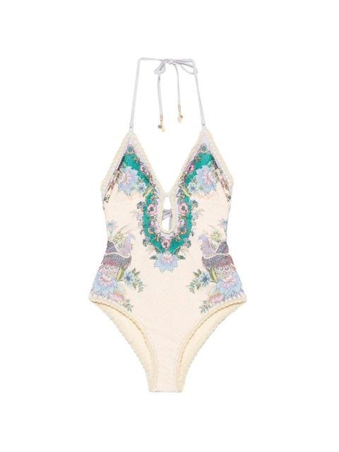ZIMMERMANN Indra crochet-detail swimsuit - Neutrals - zdjęcie produktu nr 1