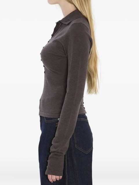 Jacquemus polo-collar buttoned top - Brown