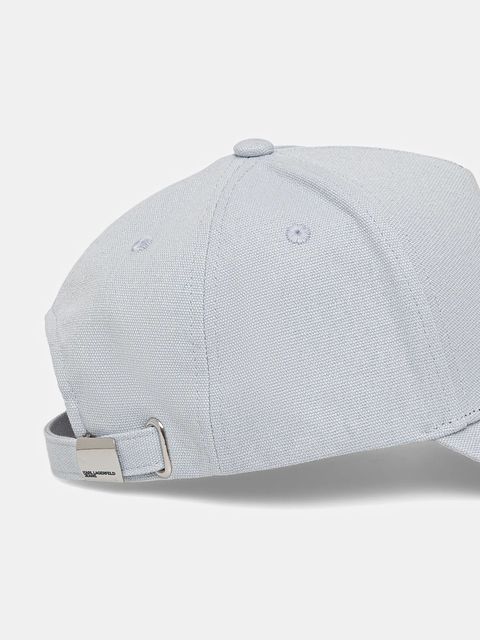 Karl Lagerfeld Jeans czapka z daszkiem bawełniana kolor szary gładka A1M33001