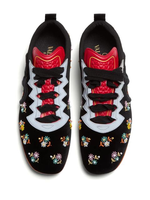 Valentino Garavani Chromathon velvet sneakers - Black