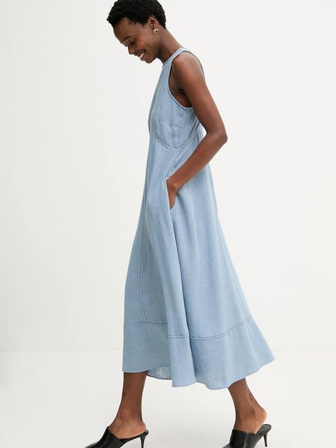 Answear.LAB sukienka z dodatkiem lnu - zdjęcie produktu nr 1