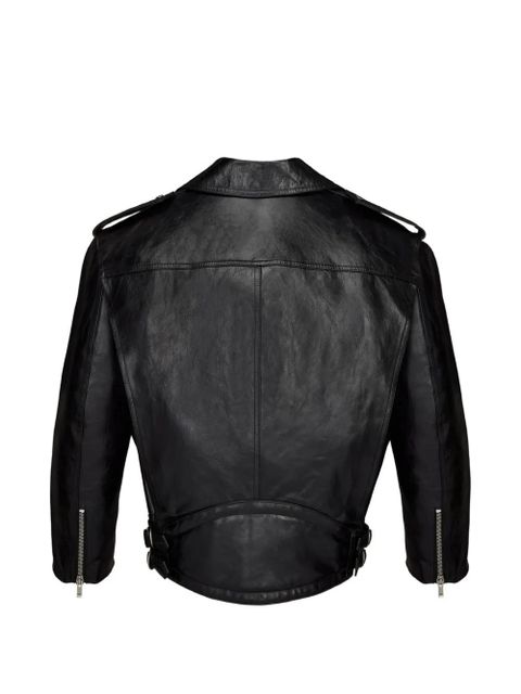 Saint Laurent belted leather jacket - Black - zdjęcie produktu nr 2