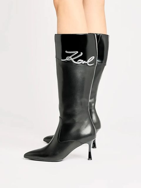 Karl Lagerfeld kozaki SIENNA damskie kolor czarny na szpilce KL32775