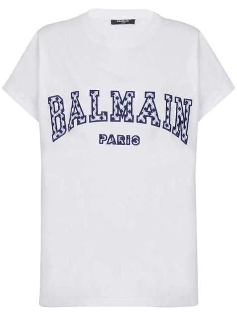 Balmain gingham Paris T-shirt - White - zdjęcie produktu nr 1