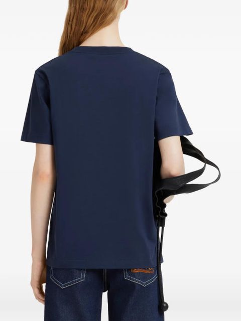 Marni flocked logo animal T-shirt - Blue