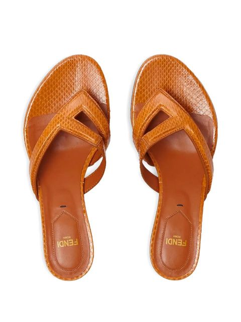 FENDI 46mm Fling leather heeled sandals - Brown - zdjęcie produktu nr 2