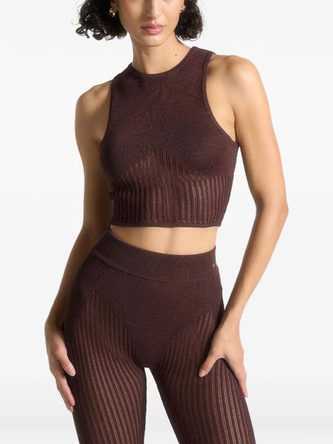 Manière De Voir knitted racer crop top - Brown - zdjęcie produktu nr 1
