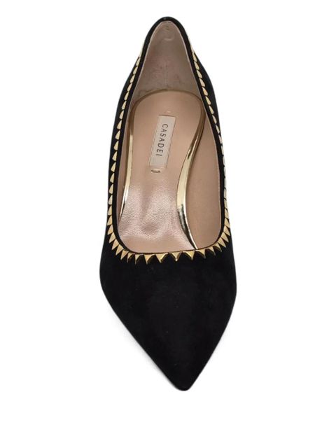 Casadei suede pointed-toe pumps - Black