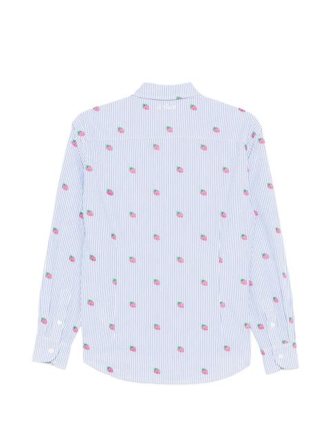 MC2 Saint Barth strawberry-embroidered striped shirt - Blue - zdjęcie produktu nr 2