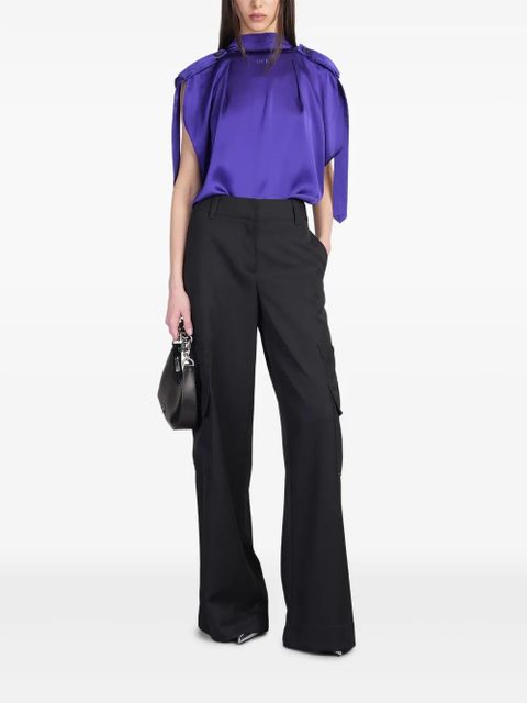 Off-White logo-embroidered blouse - Purple - zdjęcie produktu nr 2