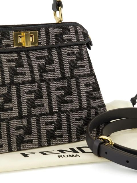 FENDI Peekaboo denim tote bag - Black - zdjęcie produktu nr 2