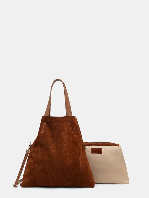 Answear Lab torebka zamszowa kolor brązowy - zdjęcie produktu nr 1