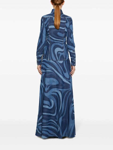 PUCCI Marmo-print denim shirt - Blue - zdjęcie produktu nr 2