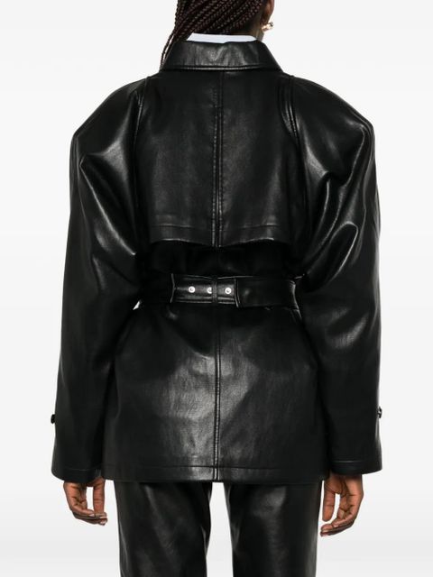 The Frankie Shop Kelia belted pocket coat - Black