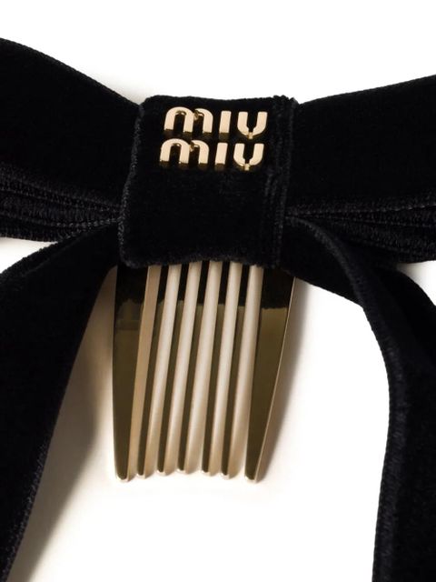 Miu Miu velvet hair clip - Black