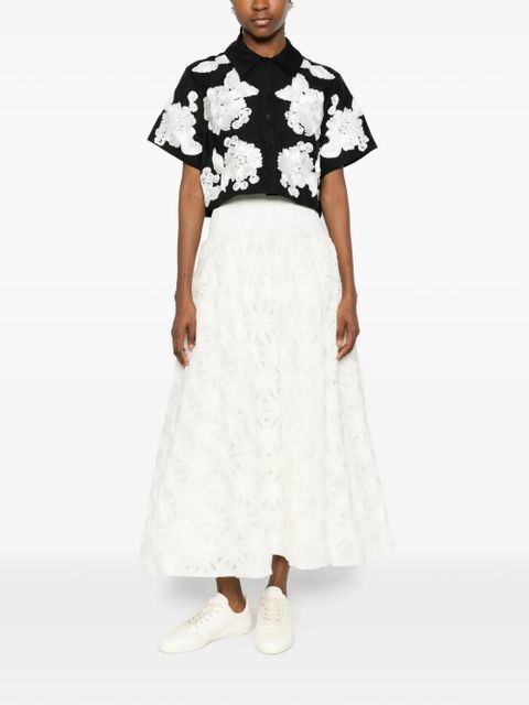 Simkhai floral-appliqué shirt - Black - zdjęcie produktu nr 2