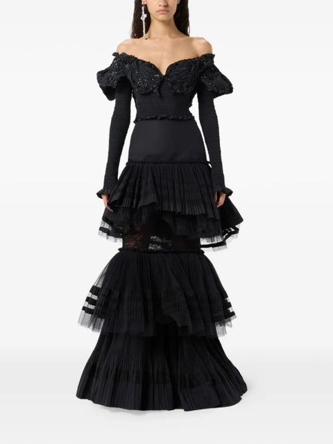 Blumarine ruffled embellished blouse - Black - zdjęcie produktu nr 2