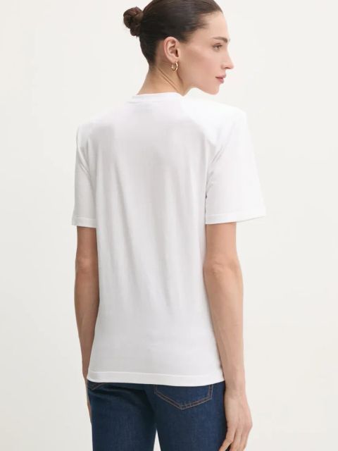 Elisabetta Franchi t-shirt bawełniany damski kolor biały MA01651E2