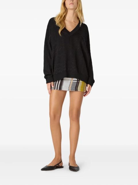 Missoni chevron-pattern V-neck sweater - Black - zdjęcie produktu nr 2