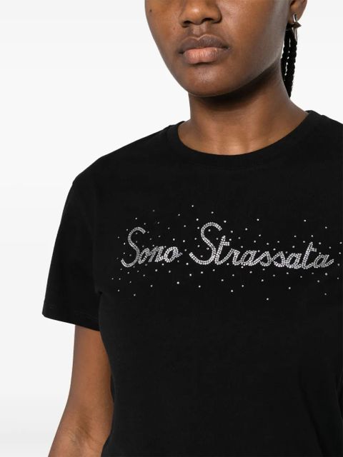 MC2 Saint Barth crystal-embellished cotton T-shirt - Black