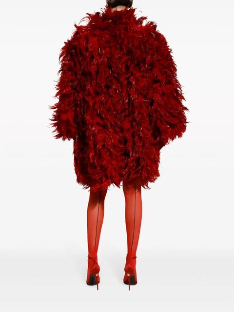 Dolce & Gabbana embellished organza midi coat - Red