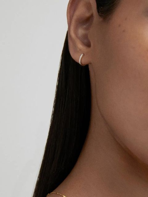 Monica Vinader 14kt Yellow Gold Diamond Huggie Earrings - zdjęcie produktu nr 2