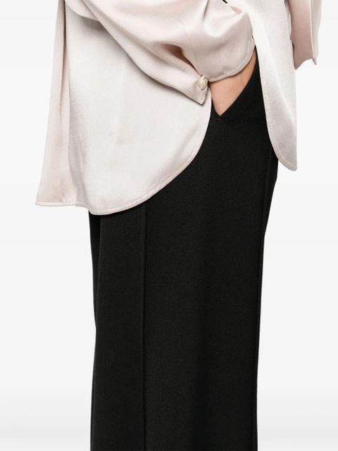 Victoria Beckham satin-trim trousers - Black