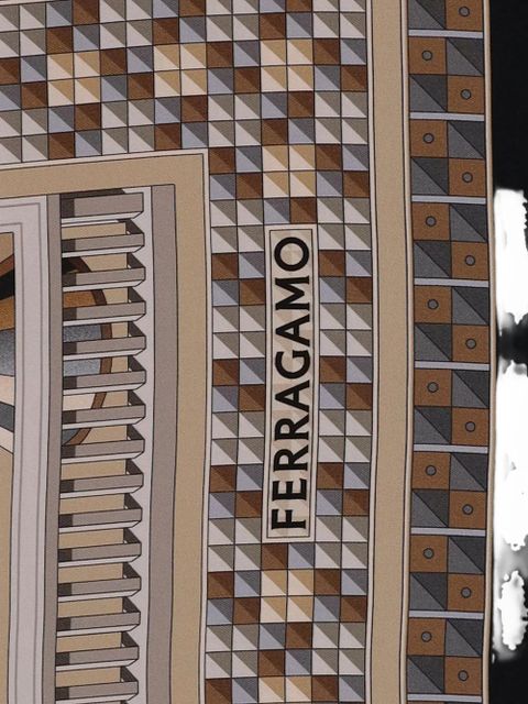 Ferragamo Nadir-print silk scarf - Neutrals