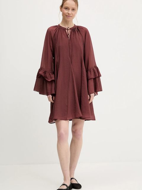 Answear.LAB sukienka kolor bordowy mini rozkloszowana - zdjęcie produktu nr 2