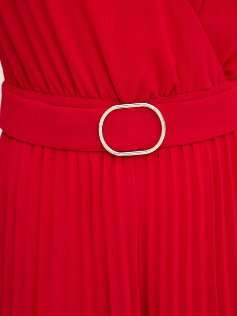 Morgan kombinezon PSAMARA kolor czerwony z dekoltem w szpic PSAMARA - zdjęcie produktu nr 2