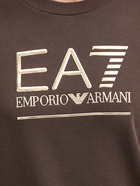 EA7 Emporio Armani bluza damska kolor brązowy z nadrukiem AF12473.7W000416