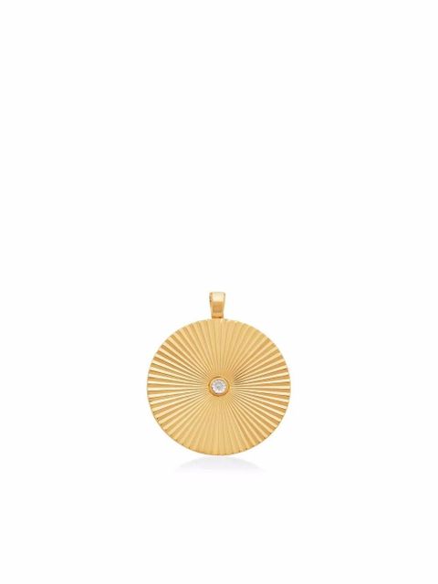Monica Vinader Disco round diamond pendant - Gold - zdjęcie produktu nr 1