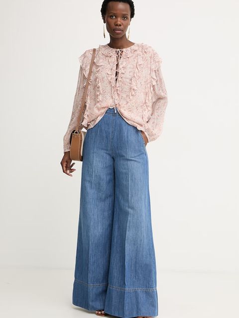 BOSS Orange bluzka z falbanką damska z wiskozy C Borma - zdjęcie produktu nr 1