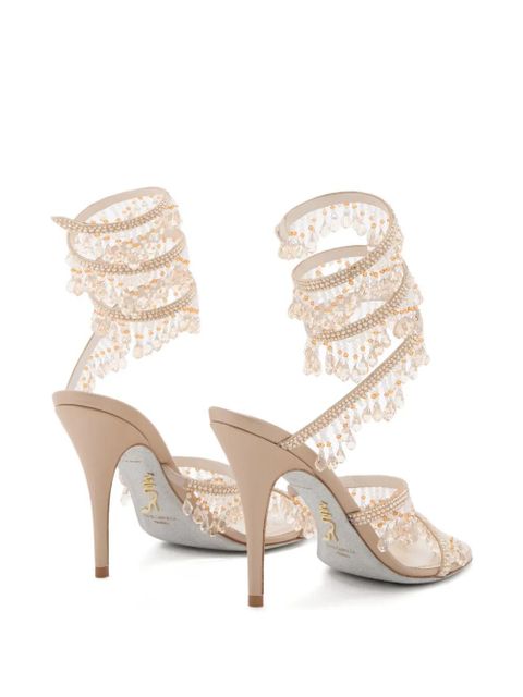 René Caovilla beaded-embellishment strappy sandals - Neutrals
