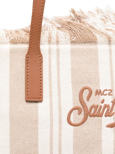 MC2 Saint Barth City striped fringed tote bag - Neutrals