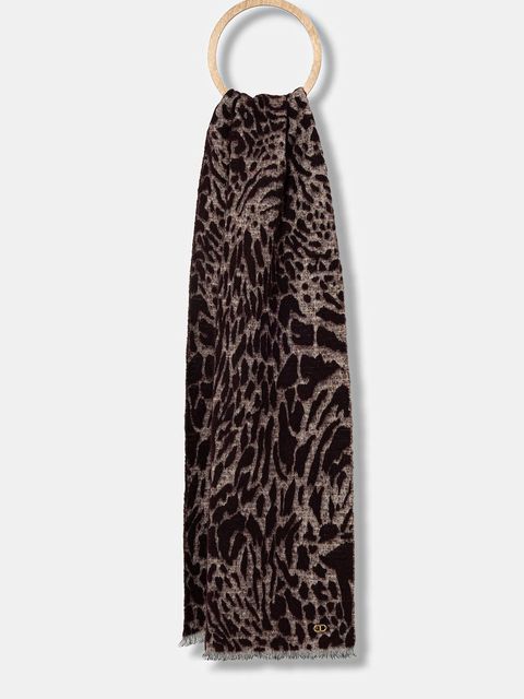 Twinset szalik z domieszką wełny damski kolor fioletowy wzorzysty 252TO5030 - zdjęcie produktu nr 1