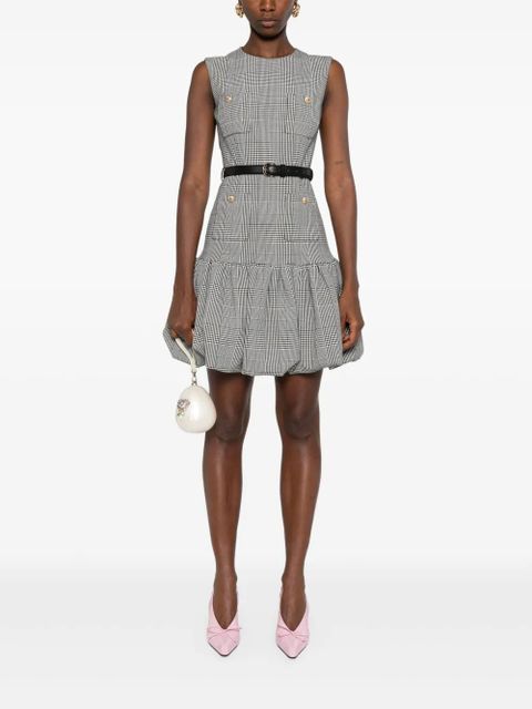 Self-Portrait checked dress - Black