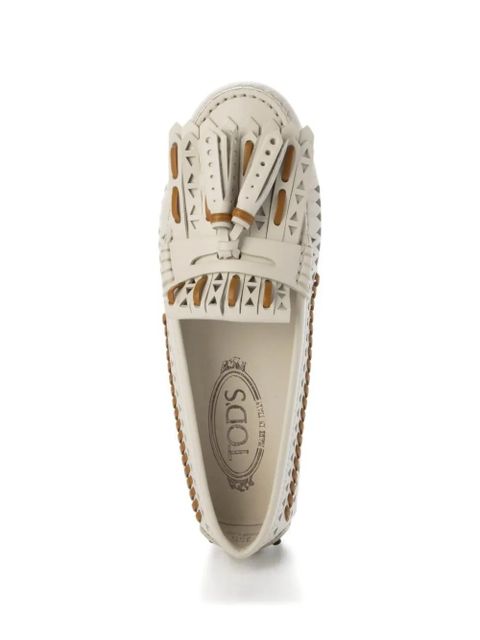 Tod's tassel-detail cutout loafer - Neutrals