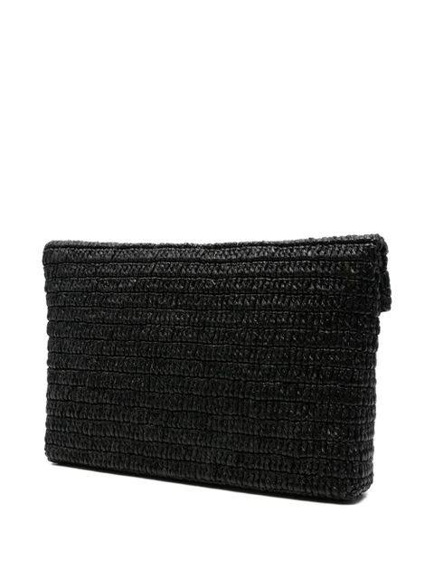 Saint Laurent logo-plaque clutch bag - Black
