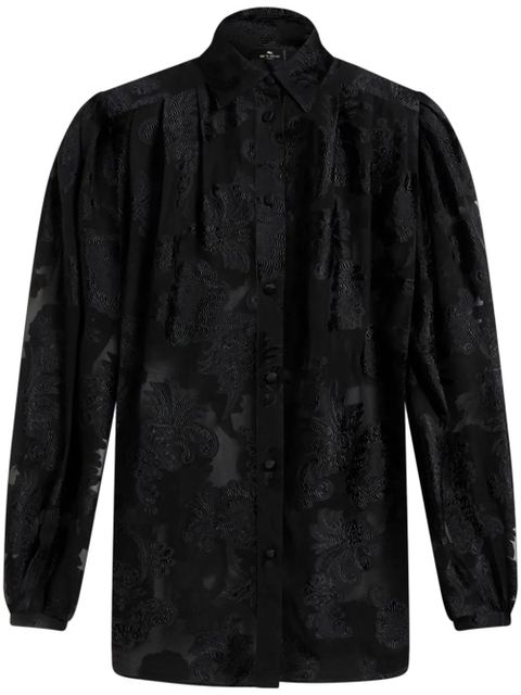 ETRO fil-coupé effect chiffon shirt - Black - zdjęcie produktu nr 1