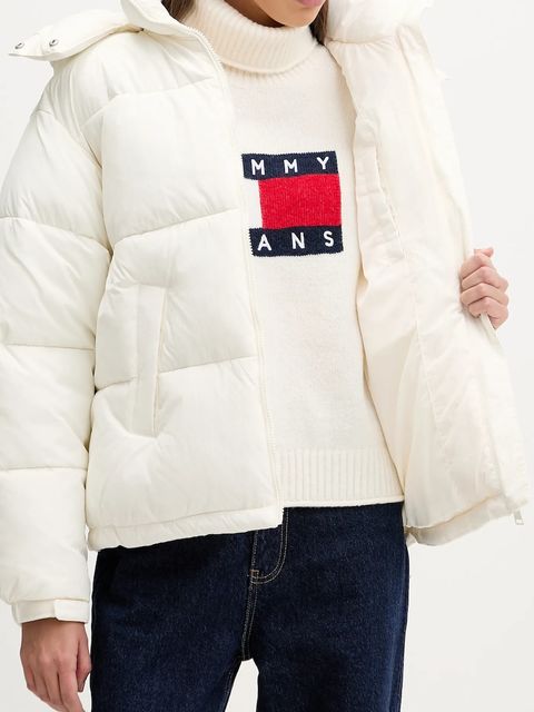 Tommy Jeans kurtka kolor biały zimowa DW0DW22041