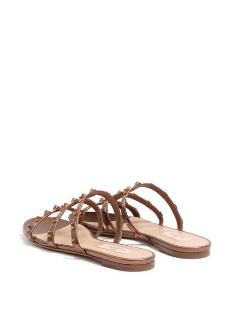 Valentino Garavani rockstud-embellished leather sandals - Brown