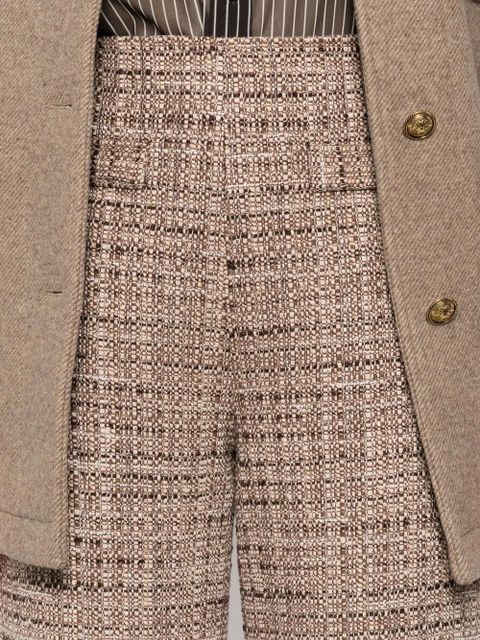 SANDRO tweed wide-leg trousers - Brown