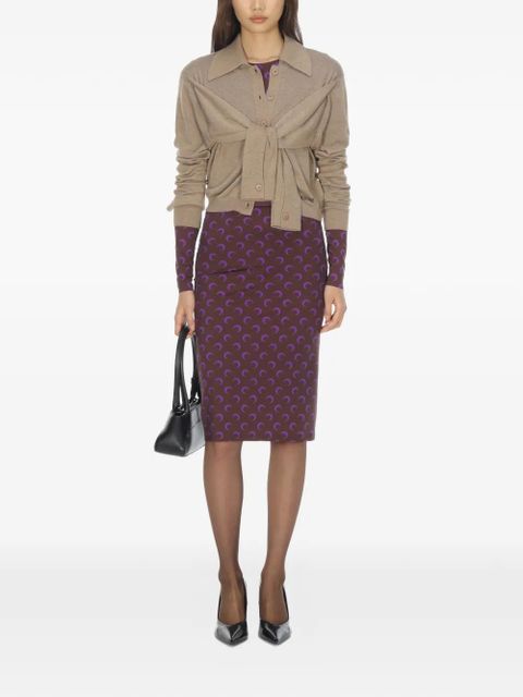 Marine Serre moon-print skirt - Purple - zdjęcie produktu nr 2